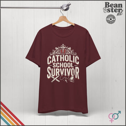 Catholic School Survivor Funny T-Shirt | Dark Humor Tee