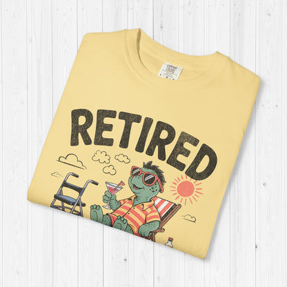 Expired But Still Desired Funny Retired Frog Beach Tee