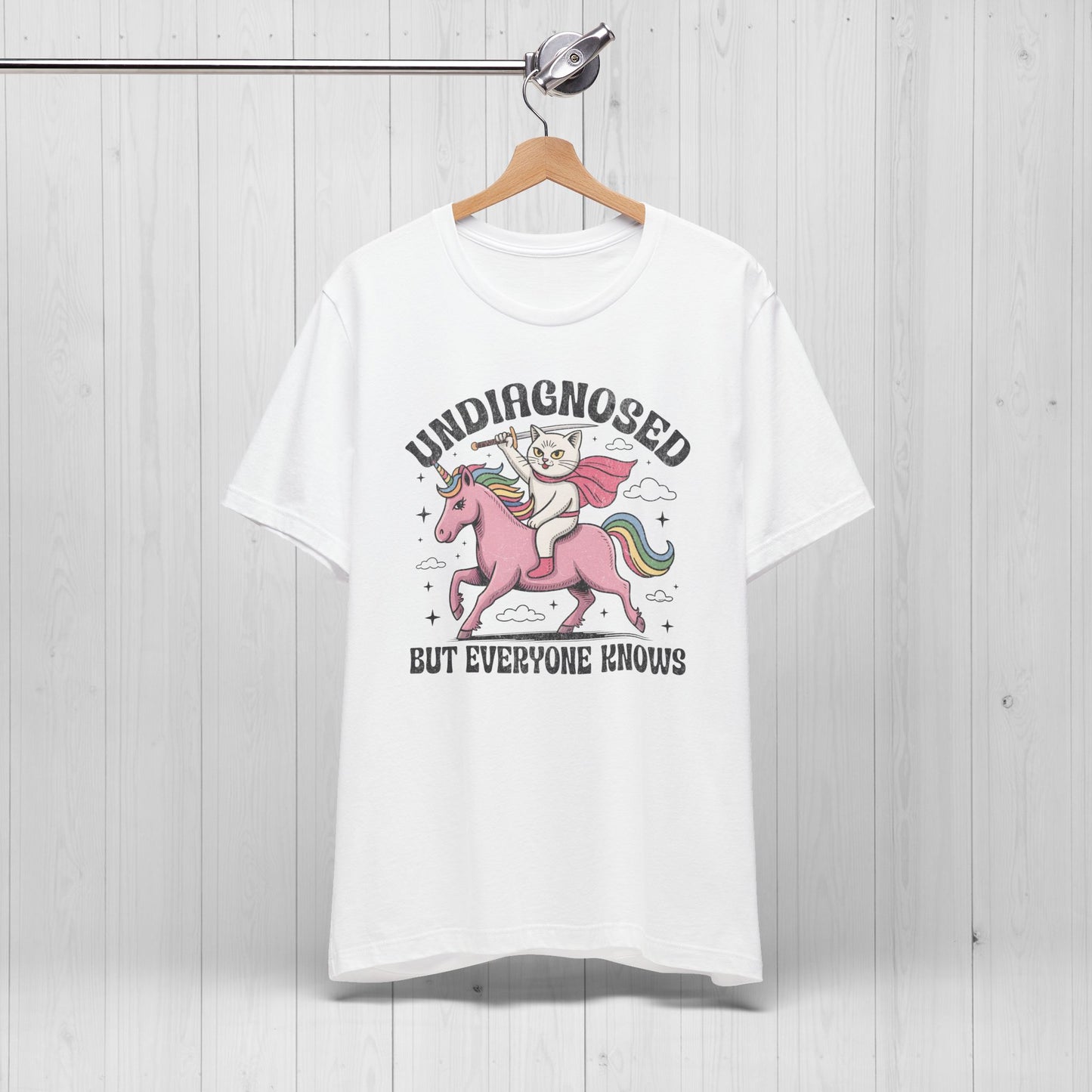 Undiagnosed But Everyone Knows Cat Unicorn Graphic Tee