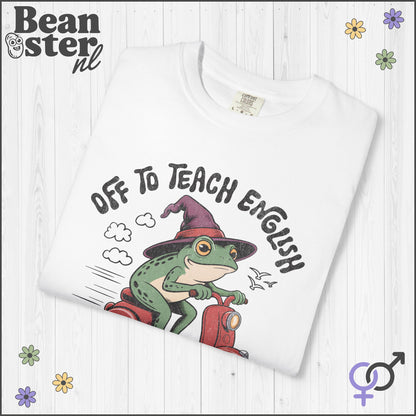 Funny Scooter Frog “Off to Teach English” T-Shirt