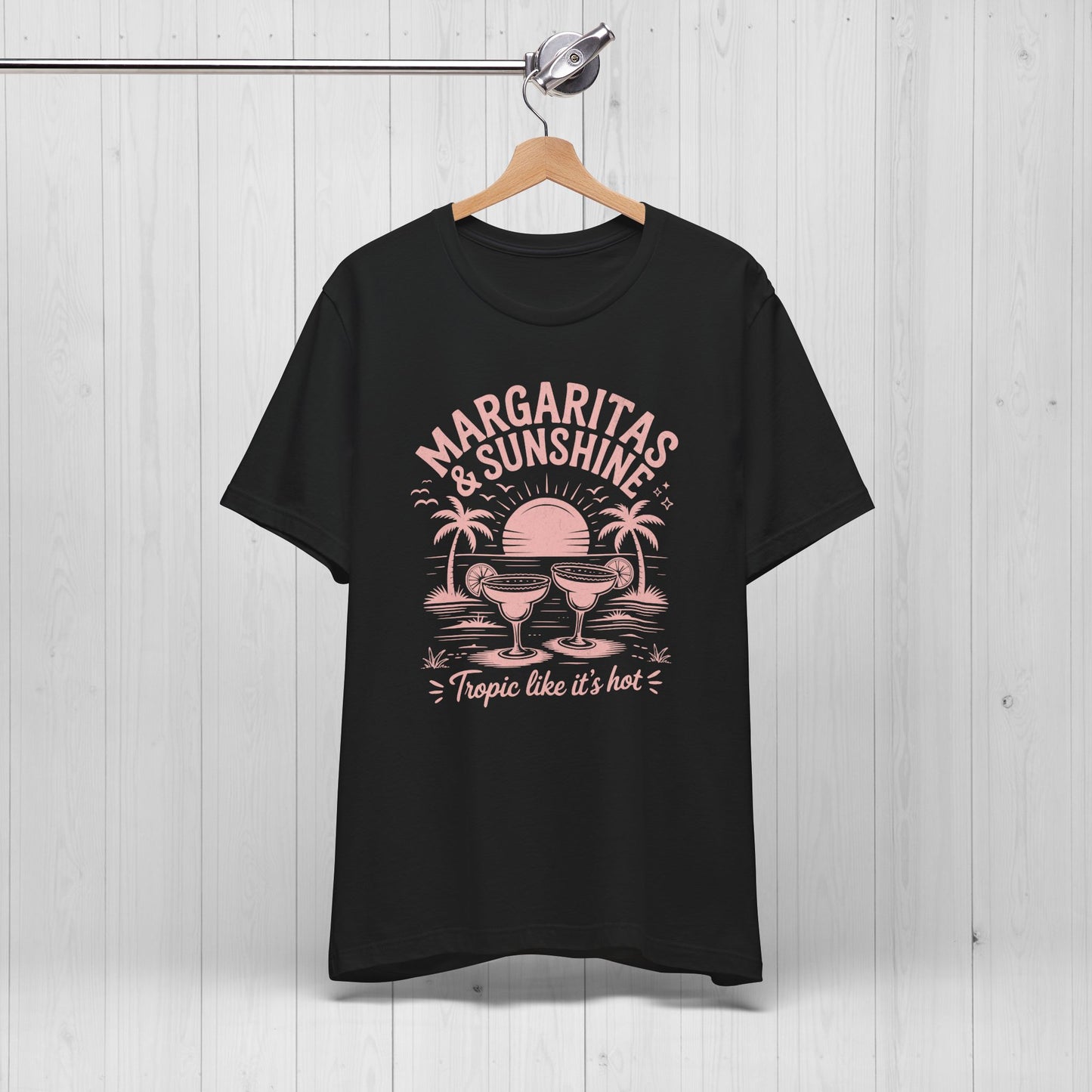 Margaritas and Sunshine Tee – Retro Beach Vibes Shirt 🌞🍹