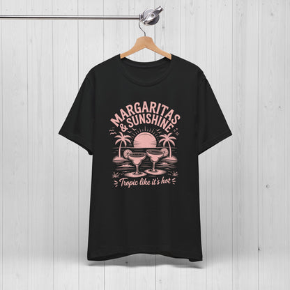 Margaritas and Sunshine Tee – Retro Beach Vibes Shirt 🌞🍹