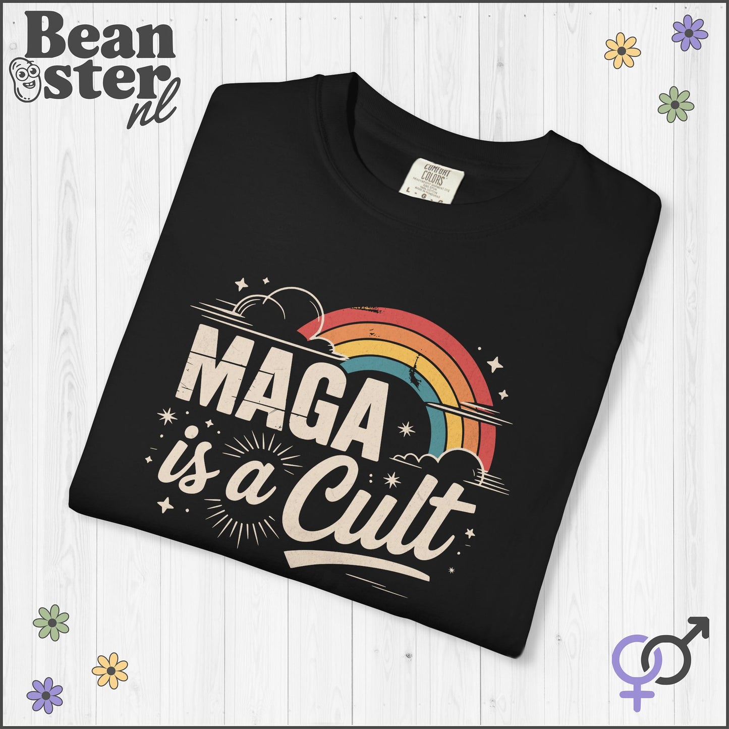 Retro Rainbow “Maga Is A Cult” Protest T-Shirt