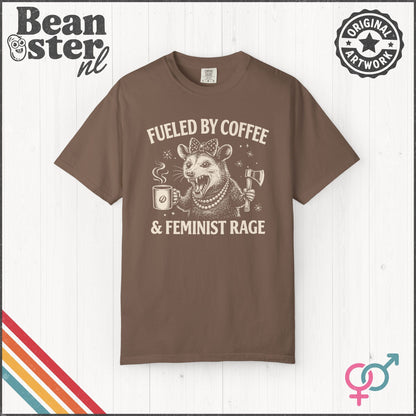 Fueled by Coffee & Feminist Rage Possum T-Shirt
