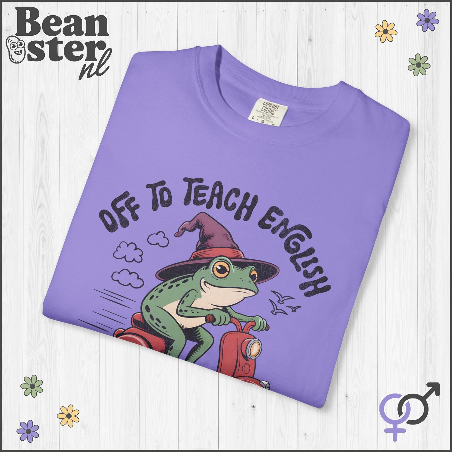 Funny Scooter Frog “Off to Teach English” T-Shirt