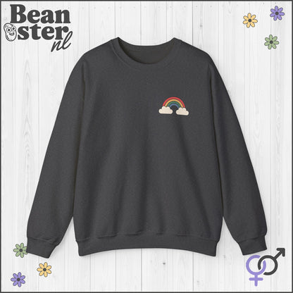 Groovy Flower Sweatshirt – Big Fan of Human Rights Back & Front