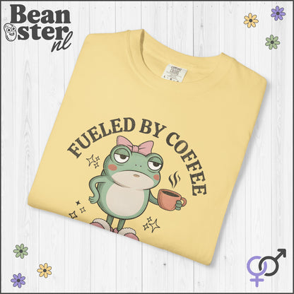 Coffee & Hormonal Chaos Funny Frog Graphic Tee