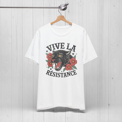 Vive la Résistance Tee – Retro Panther Floral Shirt