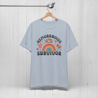Hemorrhoids Survivor Groovy Tee – Funny Rainbow Shirt