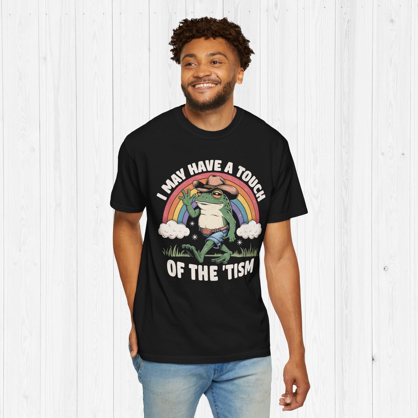 Touch Of The Tism Cowboy Frog Rainbow Shirt