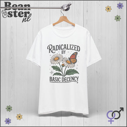 Radicalized By Basic Decency Floral Graphic Tee