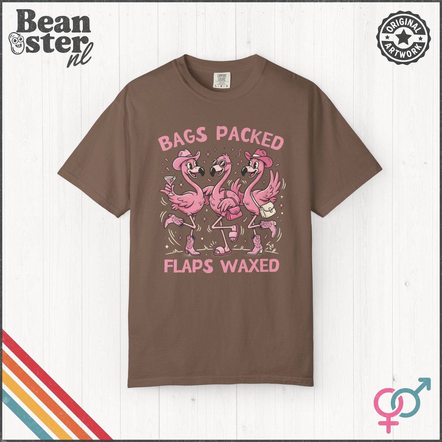 Funny Bags Packed Flaps Waxed Graphic T-Shirt
