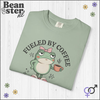 Coffee & Hormonal Chaos Funny Frog Graphic Tee
