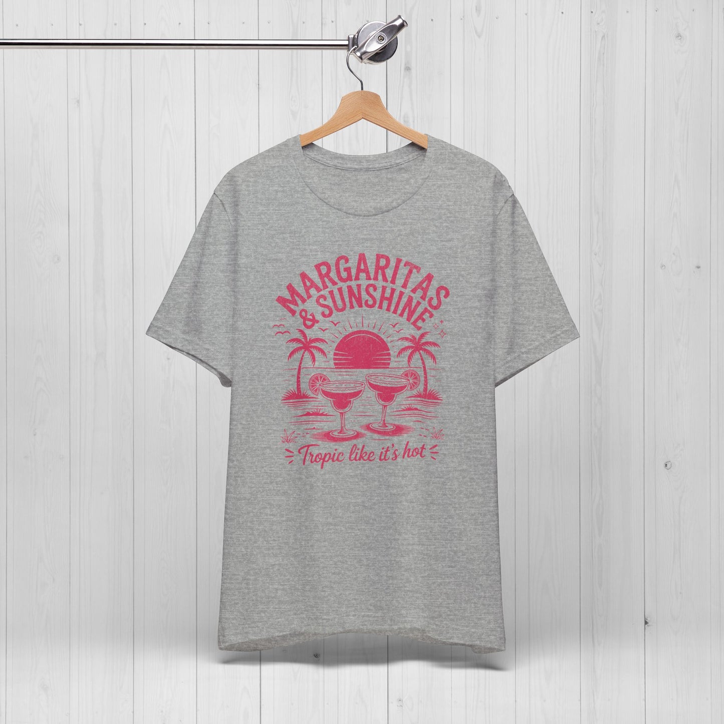 Margaritas and Sunshine Tee – Retro Beach Vibes Shirt 🌞🍹