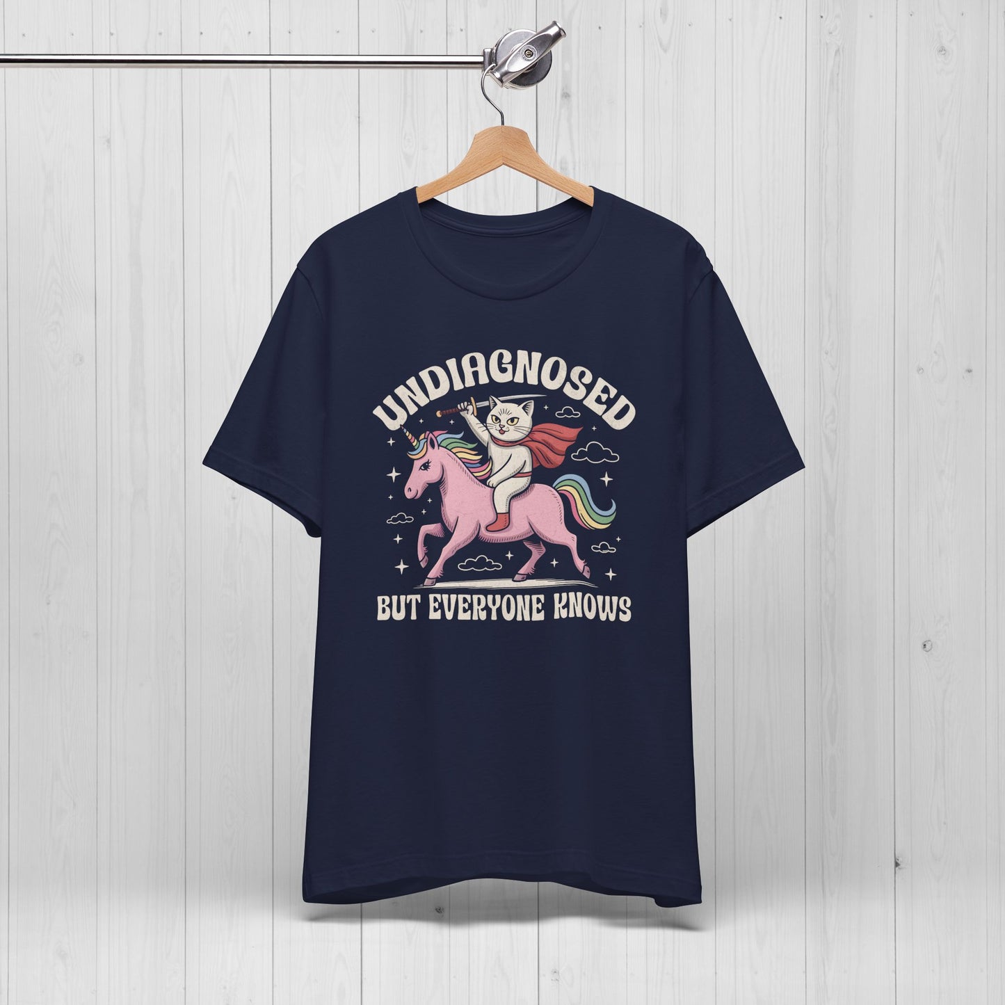 Undiagnosed But Everyone Knows Cat Unicorn Graphic Tee