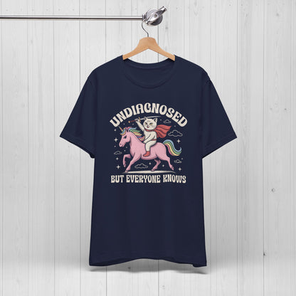 Undiagnosed But Everyone Knows Cat Unicorn Graphic Tee