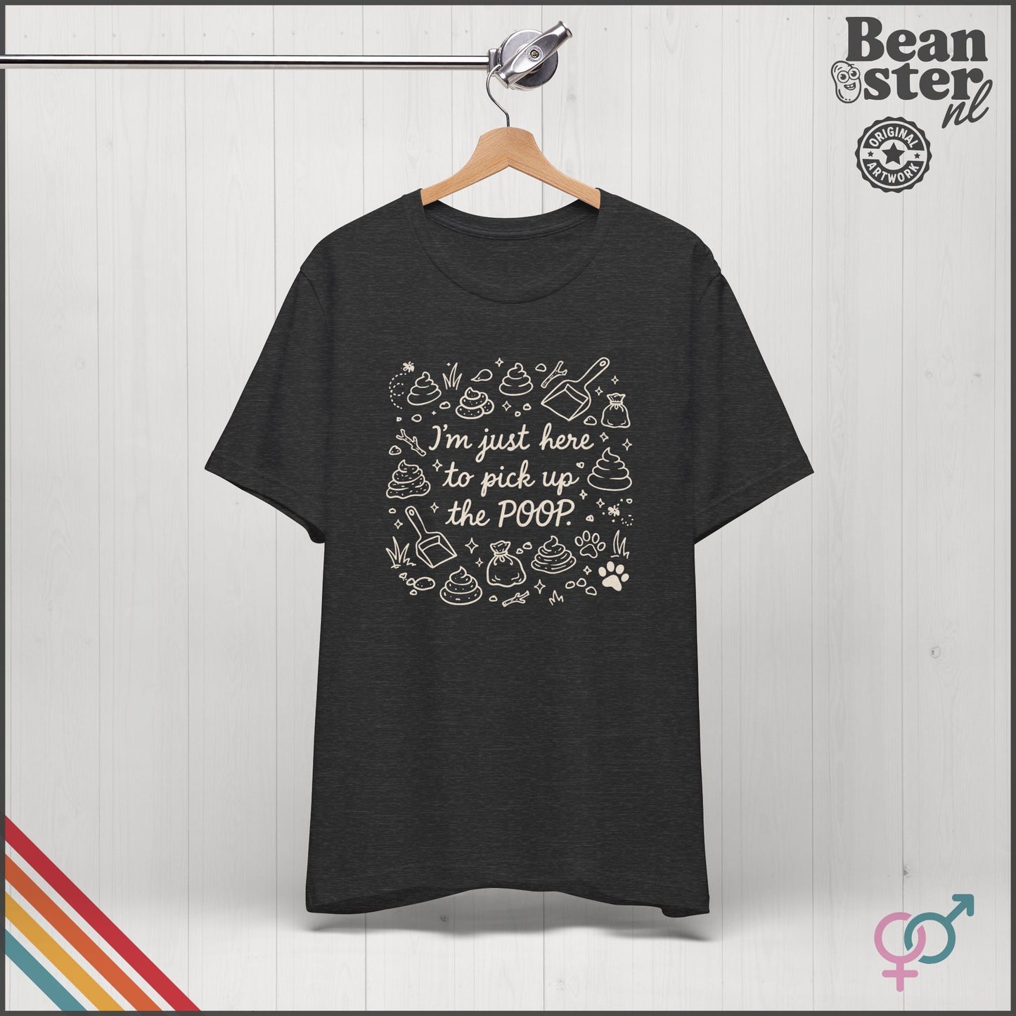 Just Here To Pick Up The Poop Shirt | Funny Dog Owner Tshirt, Vintage Graphic Tee