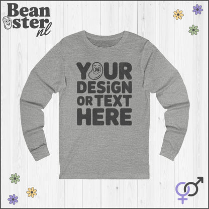 Personalized Long Sleeve Choose Your Print Longsleeve Custom Gift Oversized Sweater Personal Unisex Birthday Gifts Your Design Here