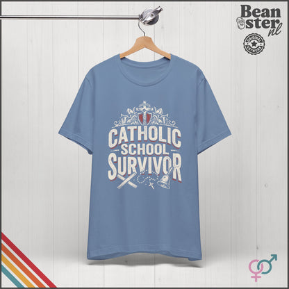 Catholic School Survivor Funny T-Shirt | Dark Humor Tee