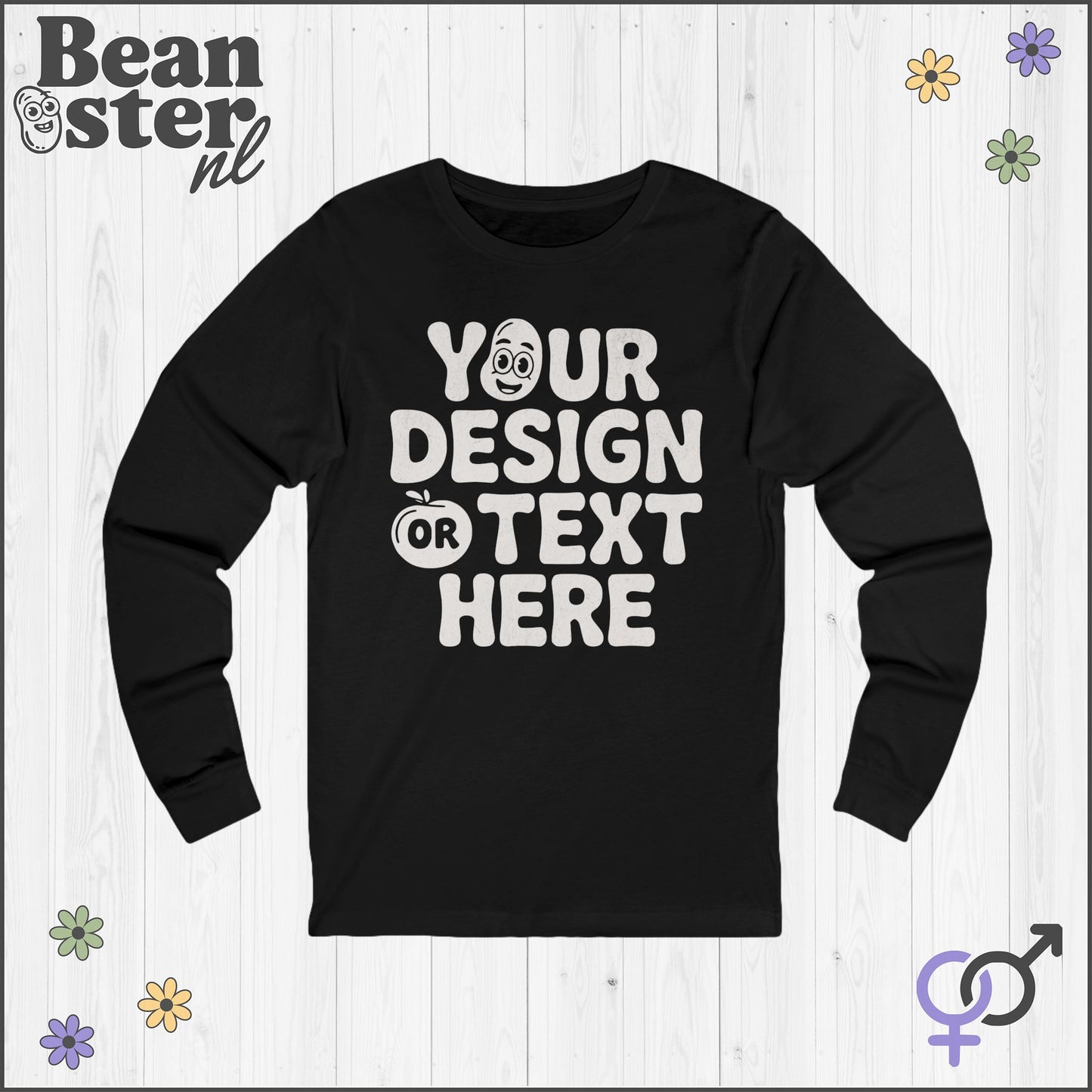 Personalized Long Sleeve Choose Your Print Longsleeve Custom Gift Oversized Sweater Personal Unisex Birthday Gifts Your Design Here
