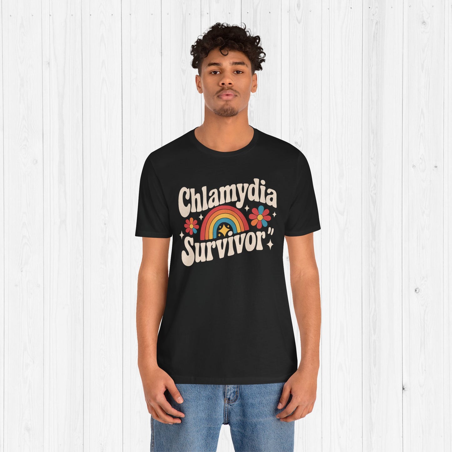 Chlamydia Survivor Shirt 🌈 Funny Rainbow Flower Tee