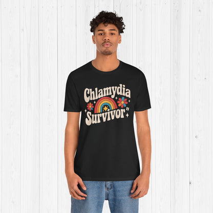 Chlamydia Survivor Shirt 🌈 Funny Rainbow Flower Tee