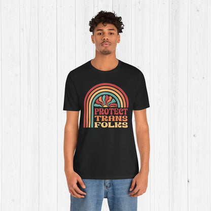 Protect Trans Folks Retro Tee | 80s Pride Shirt