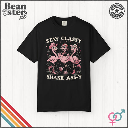 Stay Classy Shake Assy Funny Graphic T-Shirt Tee
