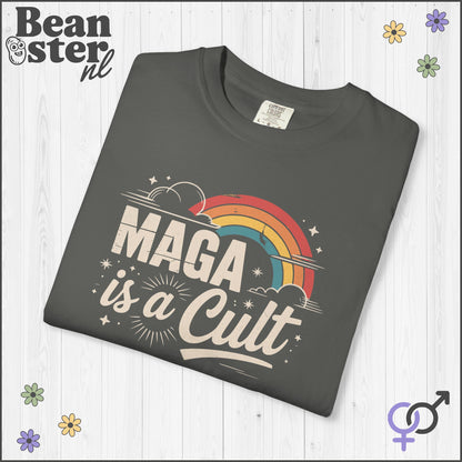 Retro Rainbow “Maga Is A Cult” Protest T-Shirt
