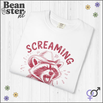 Quirky Raccoon Tee – Screaming Counts As Therapy