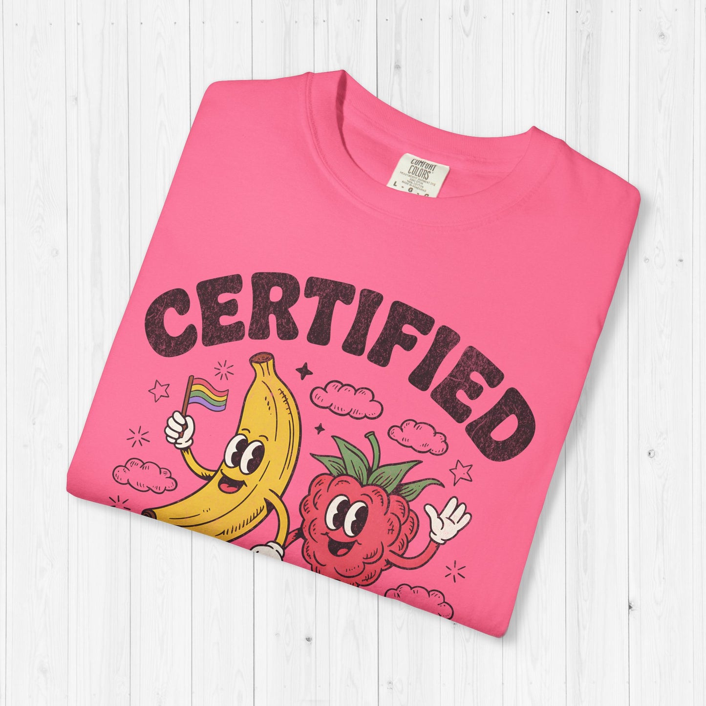 Certified Fruit Snack Tee – Cute Retro LGBTQ Shirt 🍌💖