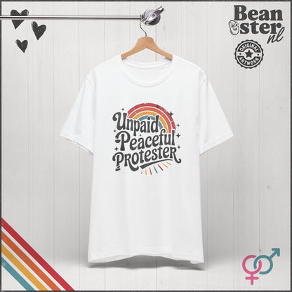 Unpaid Peaceful Protester Shirt | Retro Rainbow Tee
