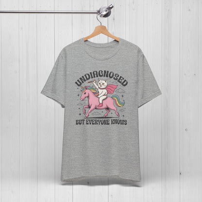 Undiagnosed But Everyone Knows Cat Unicorn Graphic Tee