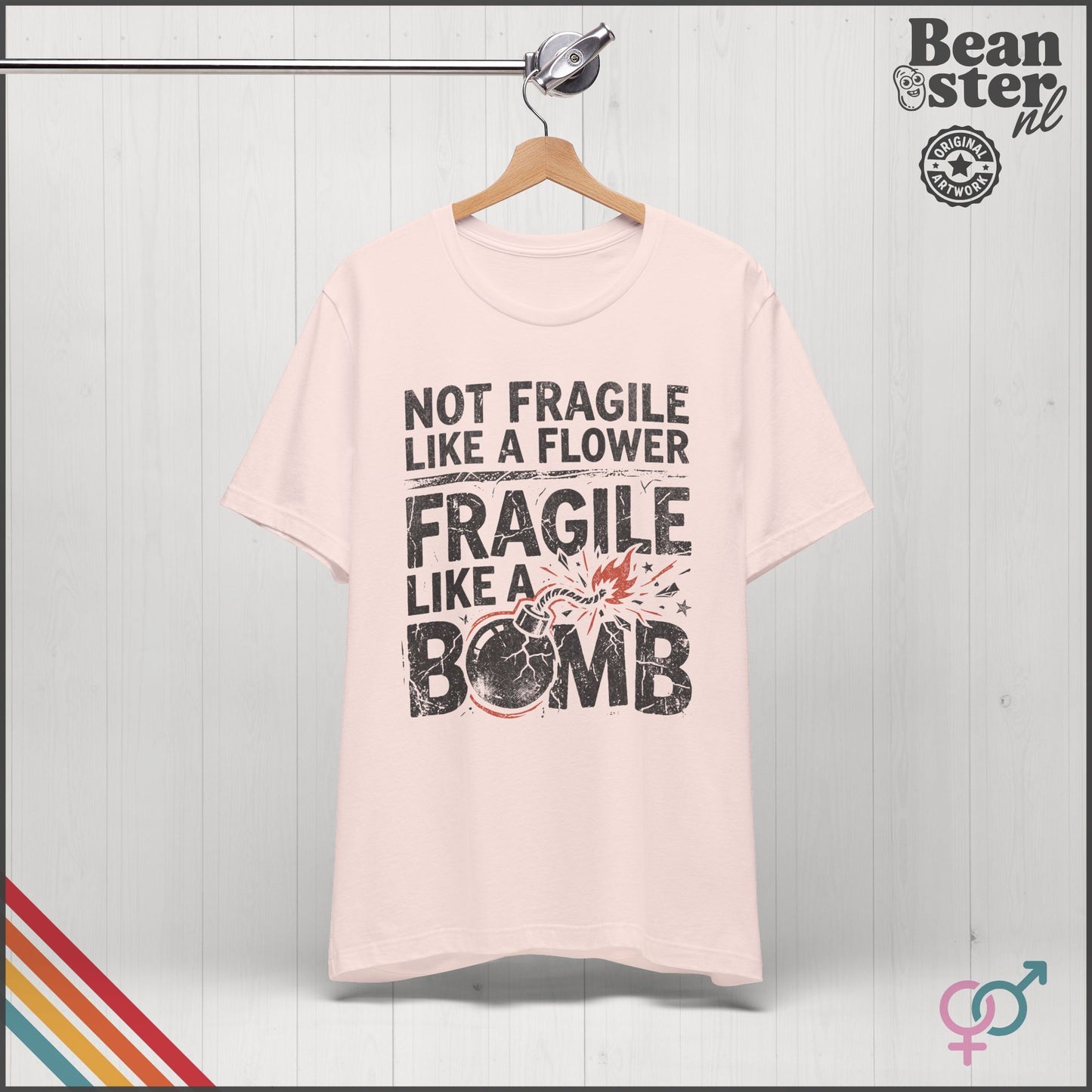 Not Fragile Like a Flower Feminist Bomb T-Shirt