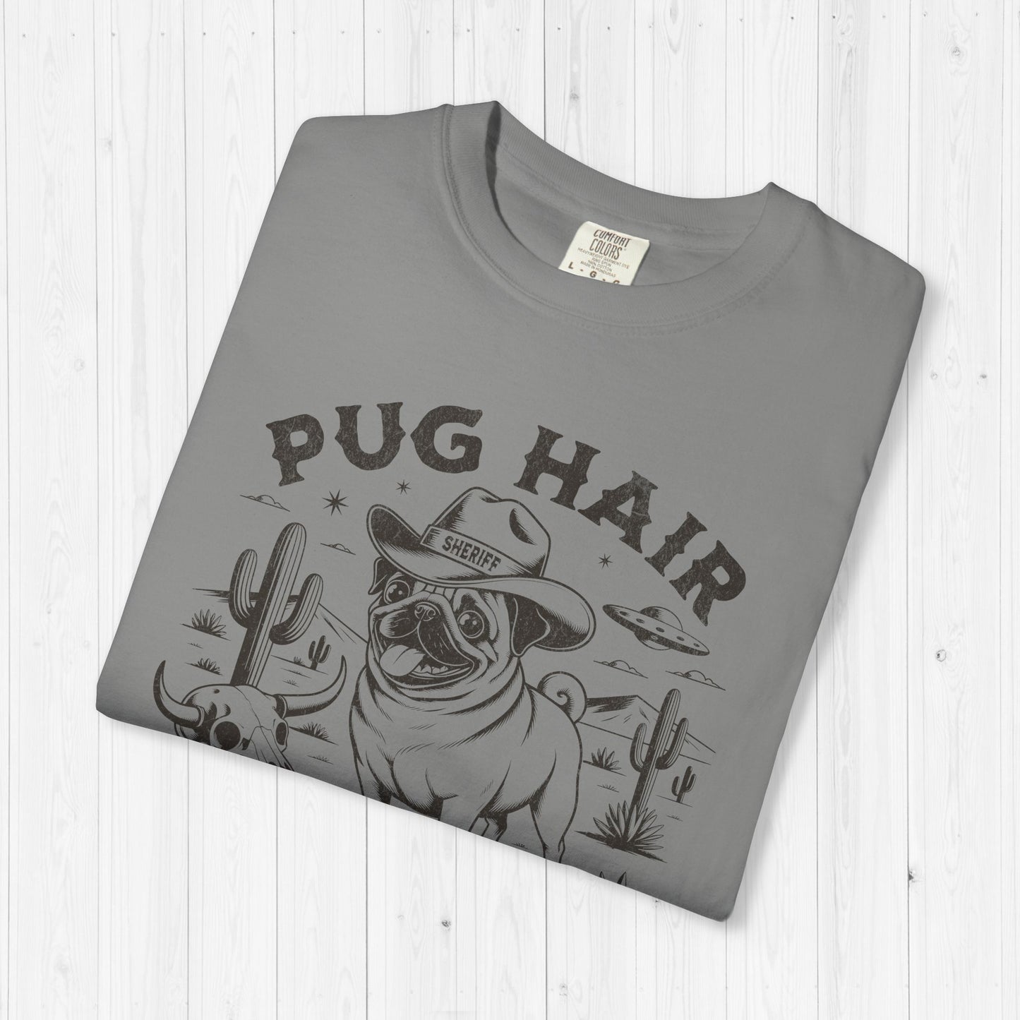 Vintage Western Pug Shirt – Customizable Pug Hair Don’t Care Tee