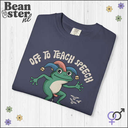 Funny Scooter Frog “Off to Teach Speech” T-Shirt