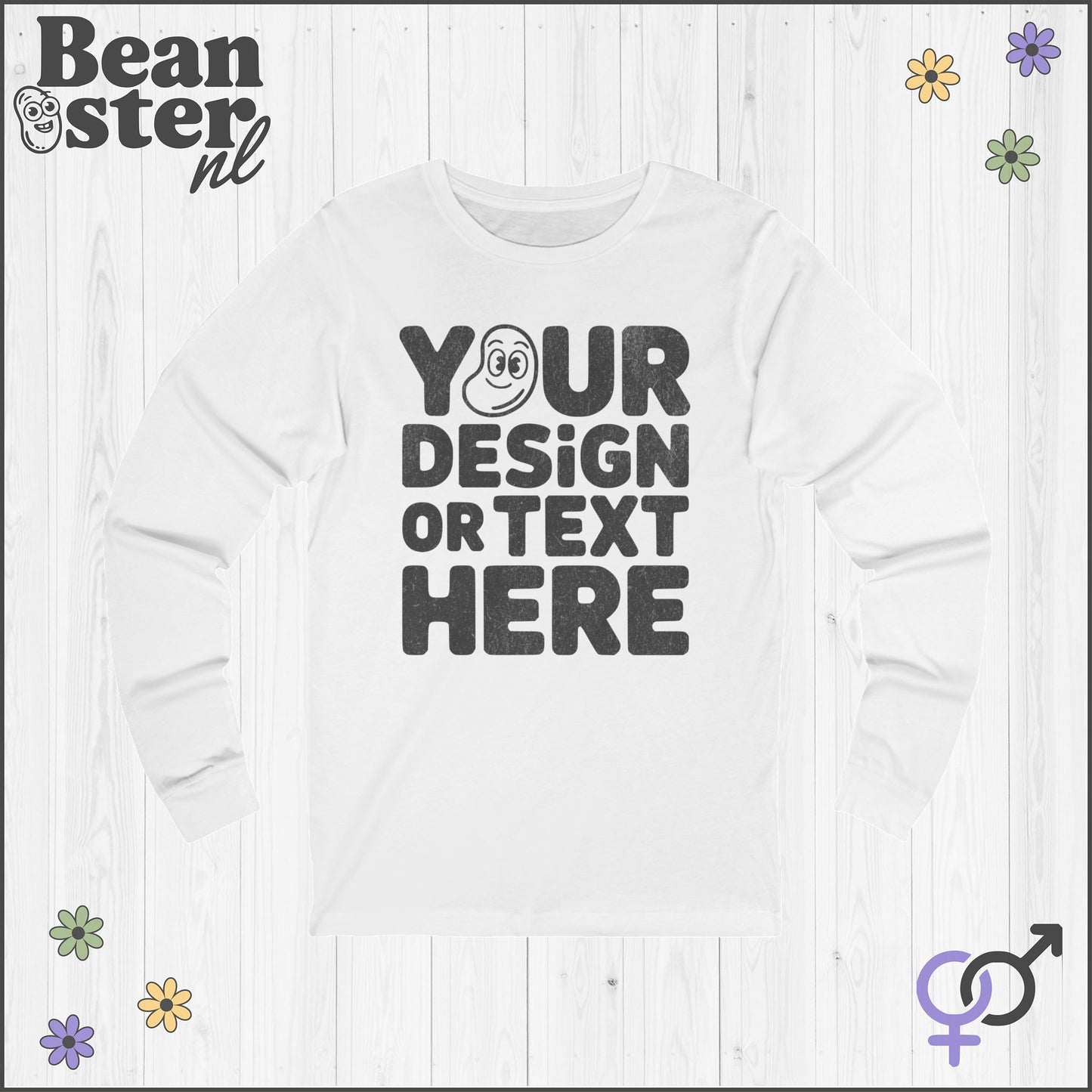 Personalized Long Sleeve Choose Your Print Longsleeve Custom Gift Oversized Sweater Personal Unisex Birthday Gifts Your Design Here