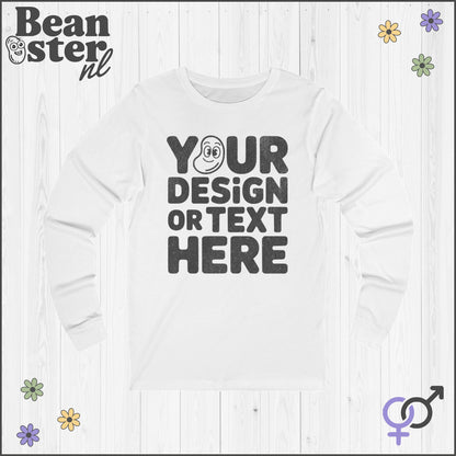 Personalized Long Sleeve Choose Your Print Longsleeve Custom Gift Oversized Sweater Personal Unisex Birthday Gifts Your Design Here
