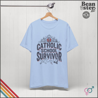 Catholic School Survivor Funny T-Shirt | Dark Humor Tee