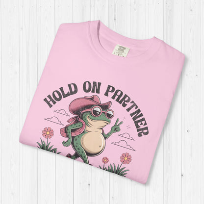 Hold On Partner I’m Growing a Little Buckaroo T-Shirt 🐸