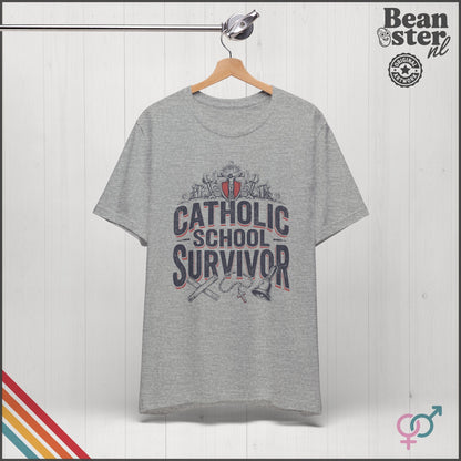 Catholic School Survivor Funny T-Shirt | Dark Humor Tee