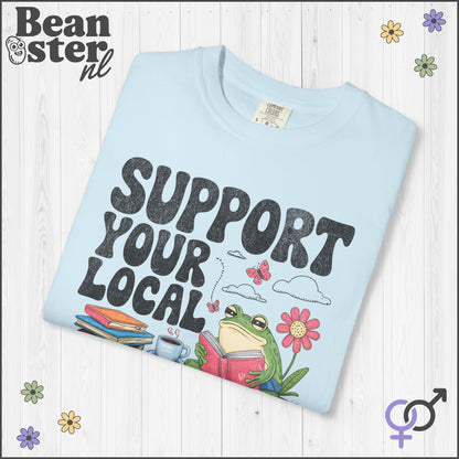 Support Your Local Library Frog Shirt