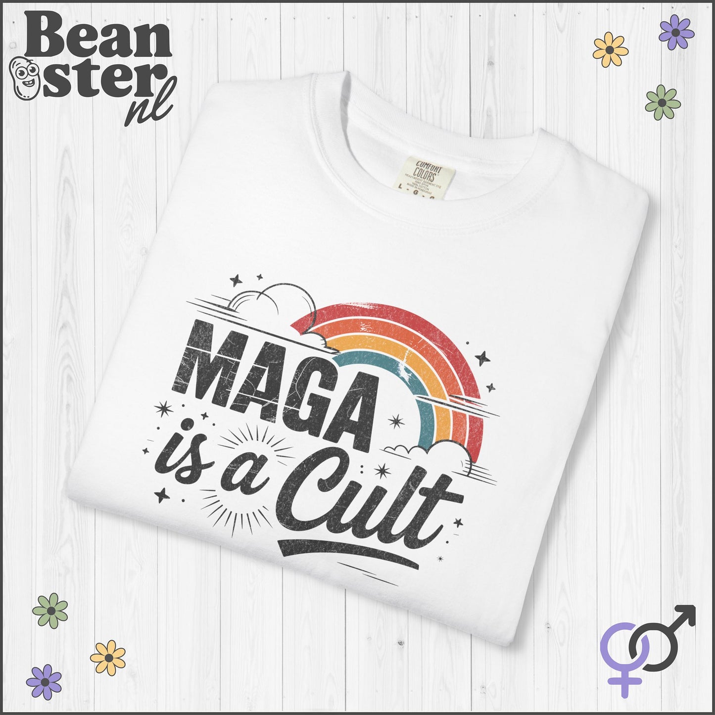 Retro Rainbow “Maga Is A Cult” Protest T-Shirt