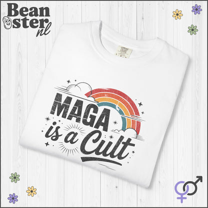 Retro Rainbow “Maga Is A Cult” Protest T-Shirt