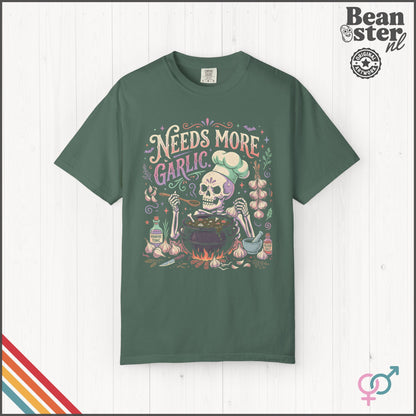 Needs More Garlic T-Shirt | Funny Foodie Kitchen Tee