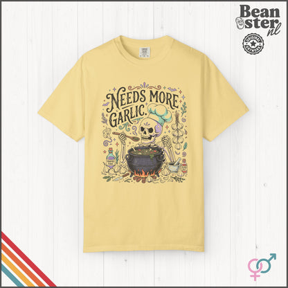 Needs More Garlic T-Shirt | Funny Foodie Kitchen Tee