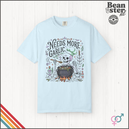 Needs More Garlic T-Shirt | Funny Foodie Kitchen Tee