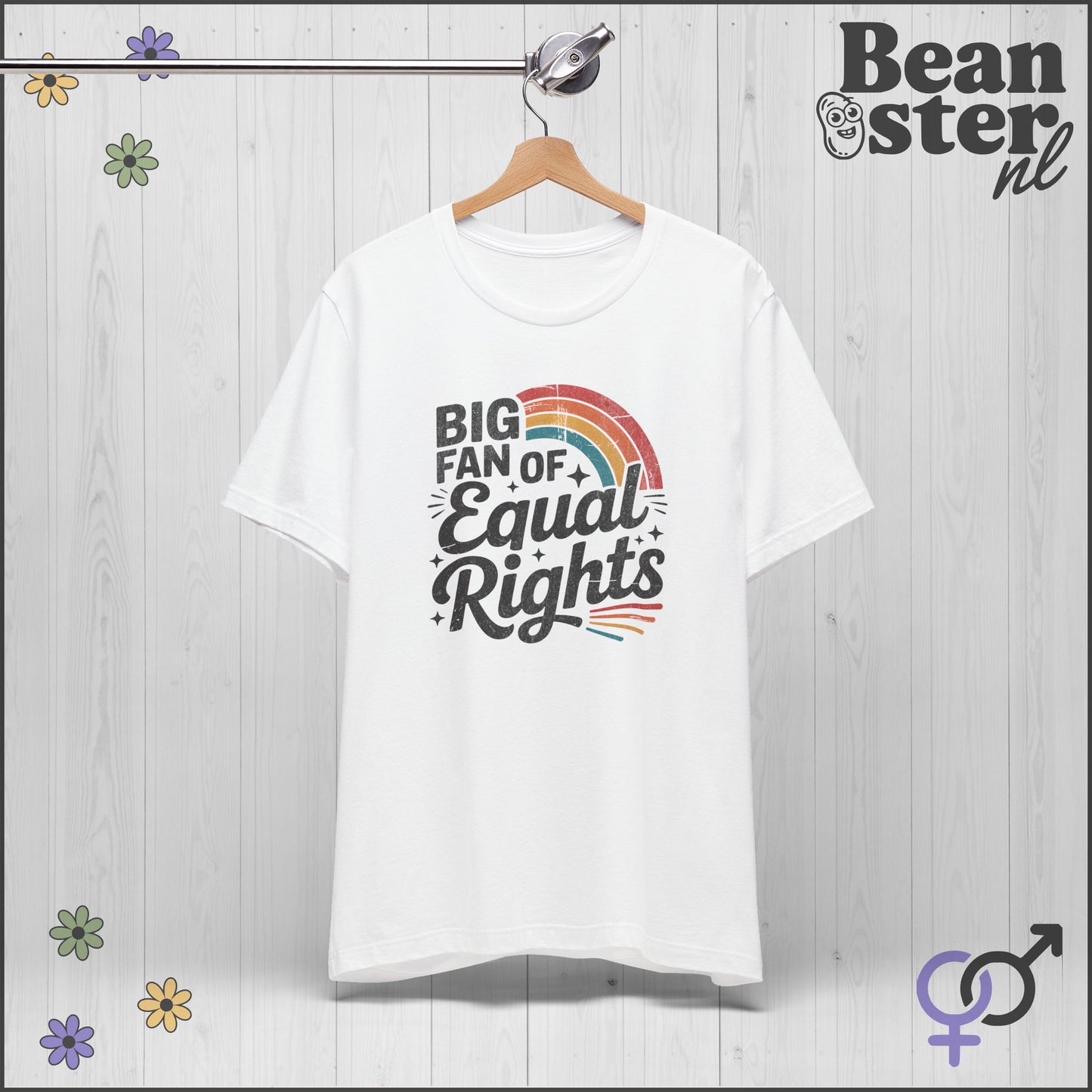 Big Fan of Equal Rights Retro Rainbow T-Shirt 🌈