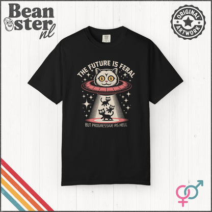 Funny Cat UFO T-Shirt | Quirky Progressive Graphic Tee