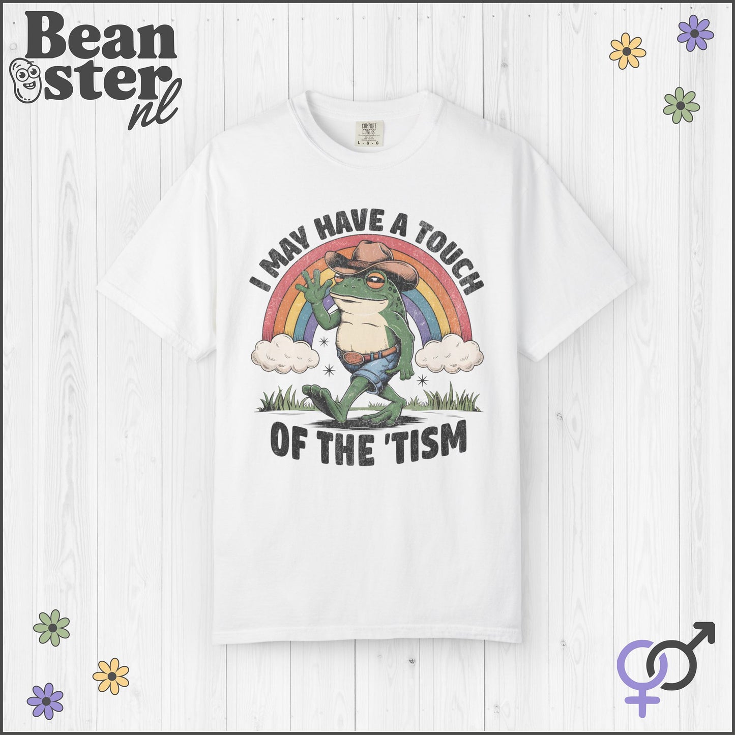 Touch Of The Tism Cowboy Frog Rainbow Shirt